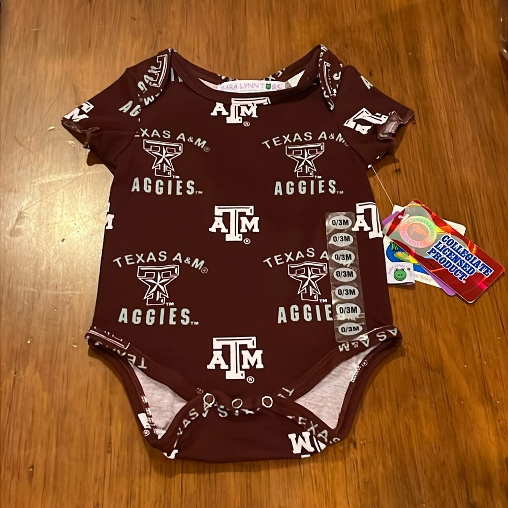 Texas A&M Baby Infant Bodysuit Onesie 0-3 Months new